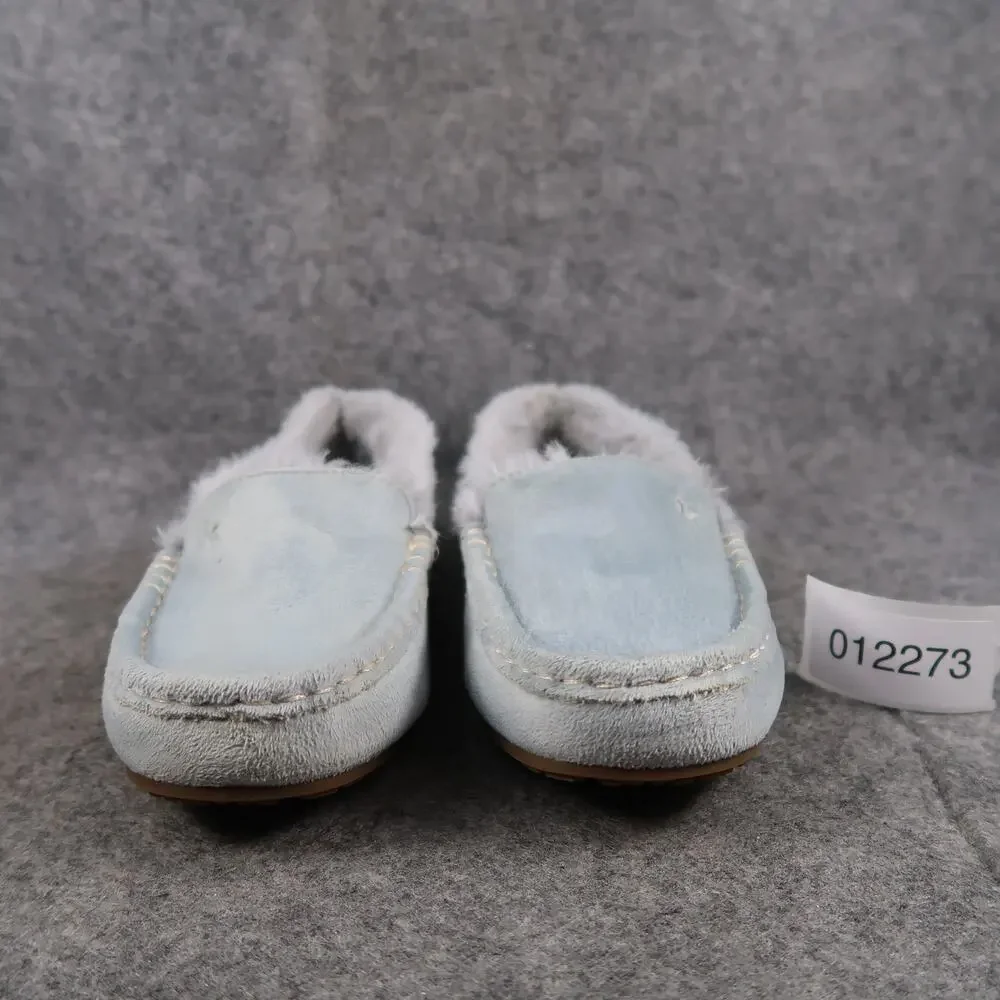 Ugg Shoes Kids 4 Slippers Koolaburra Riley Shimmer Moccasin Loafer Slip On Blue